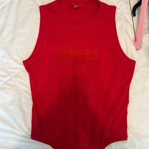 GUESS Vibrant Red Sleeveless Bodysuit